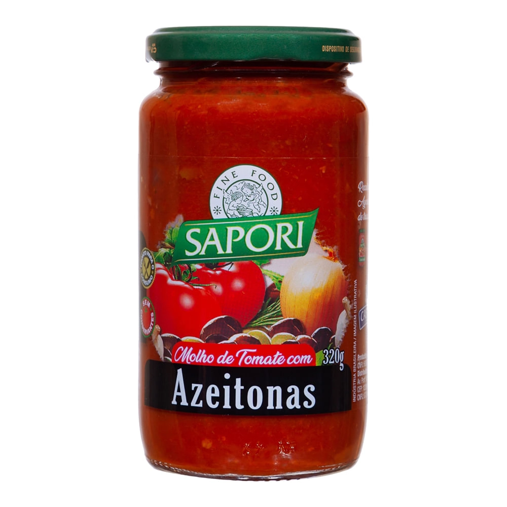 Molho De Tomate Com Azeitonas Sapori 320g