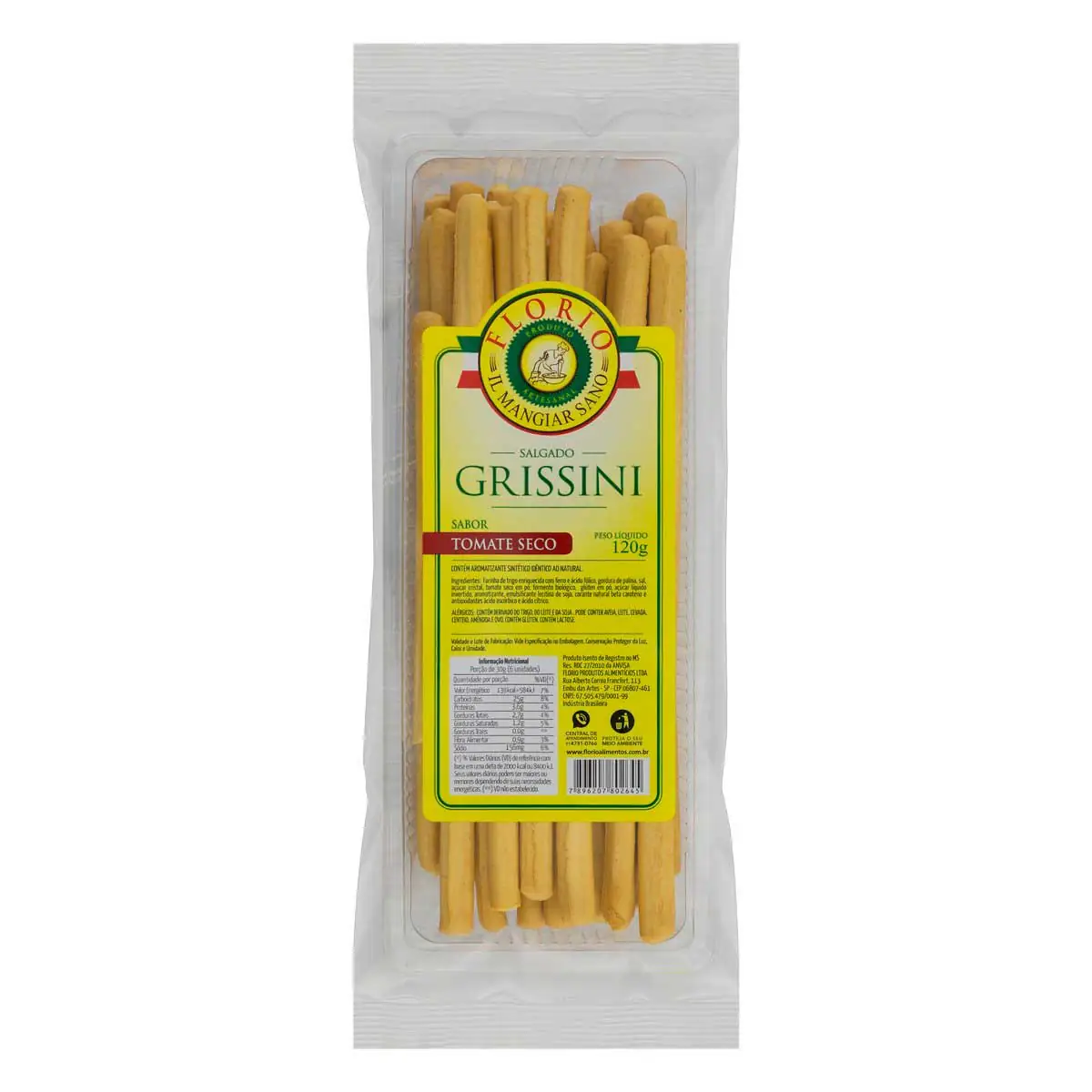 Grissini Tomate Seco Florio Pacote 120g