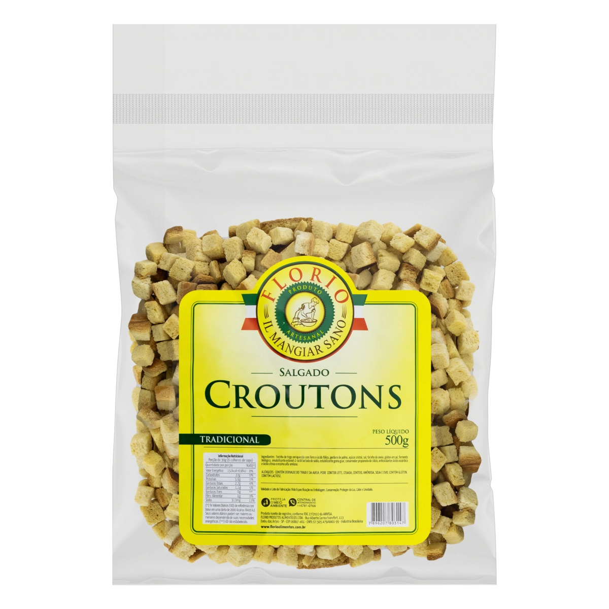 Croutons Salgado Tradicional Florio Pacote 500g