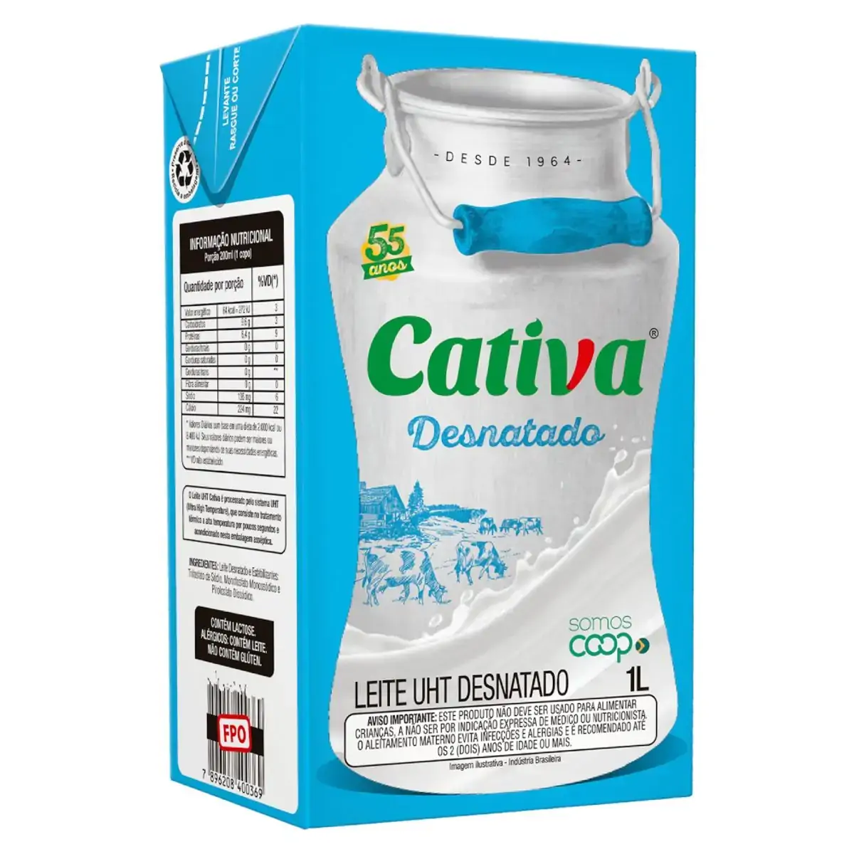 Leite Uht Desnatado Cativa Cx 12 Unid