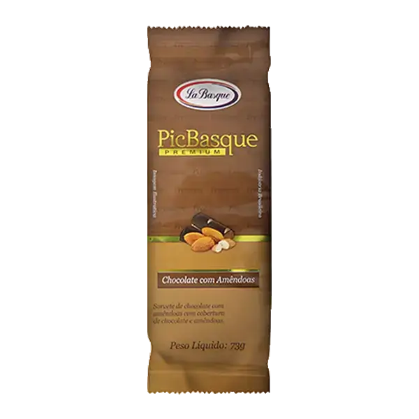 Sorvete Picolé Chocolate Com Amêndoas La Basque 73g