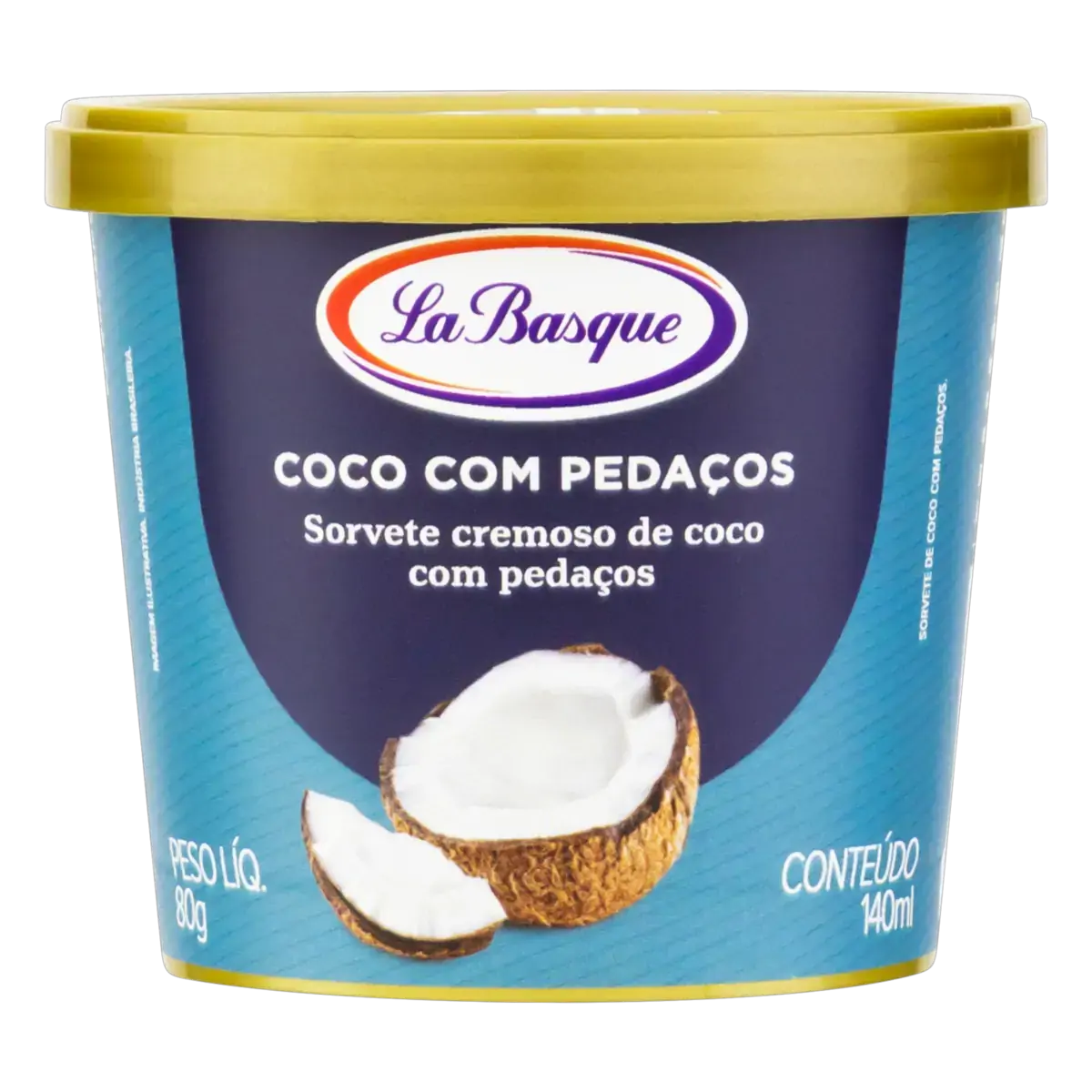 Sorvete Coco Com Pedaços La Basque Pote 140ml