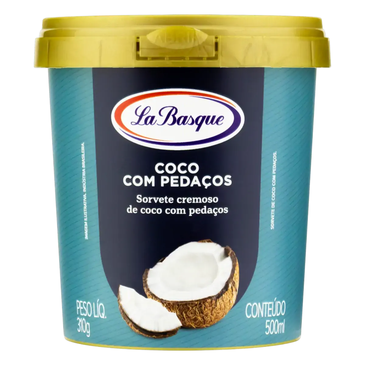 Sorvete Coco com Pedaços La Basque Pote 500ml