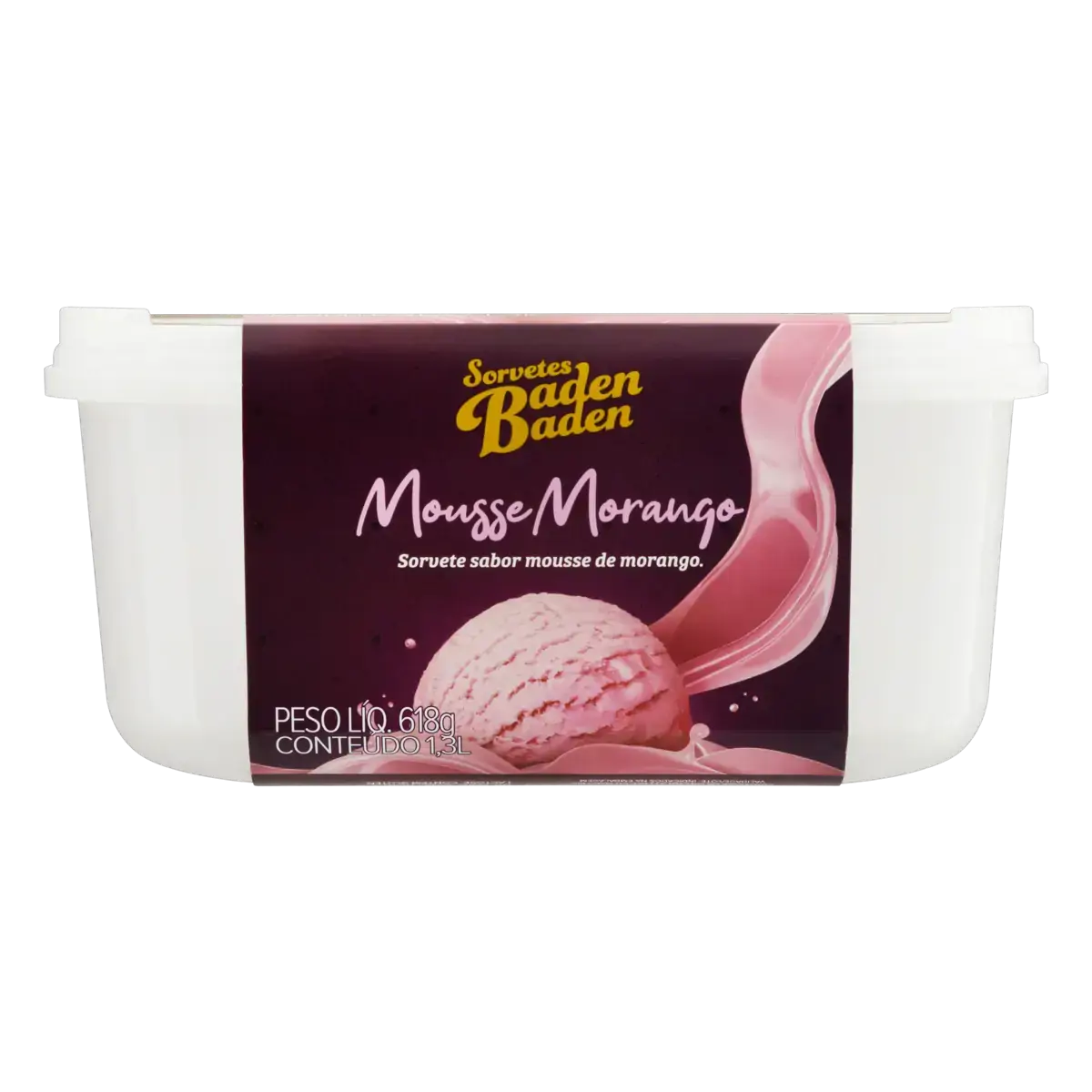 Sorvete Mousse Morango Baden Baden Pote 1,3l