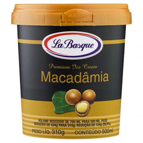 Sorvete Macadâmia LA BASQUE Pote 500ml