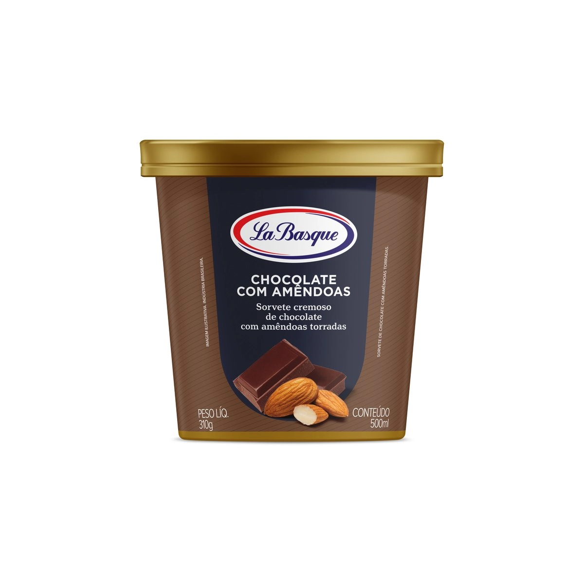 Sorvete LA BASQUE Chocolate com Amêndoas 500ml