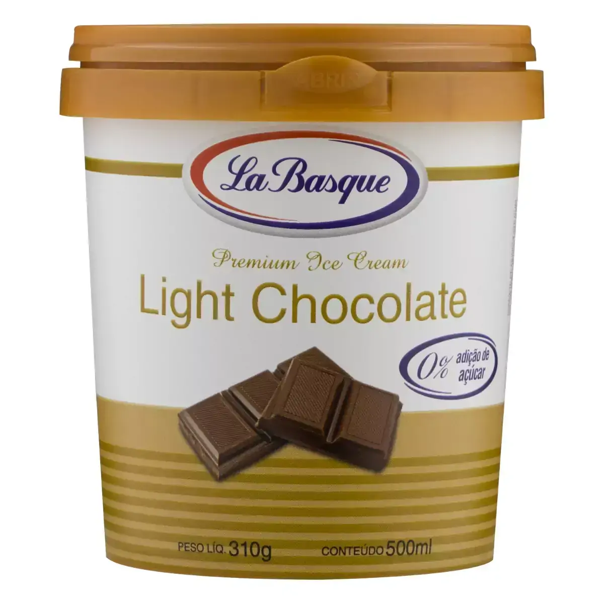 Sorvete Light Chocolate LA BASQUE Pote 500ml