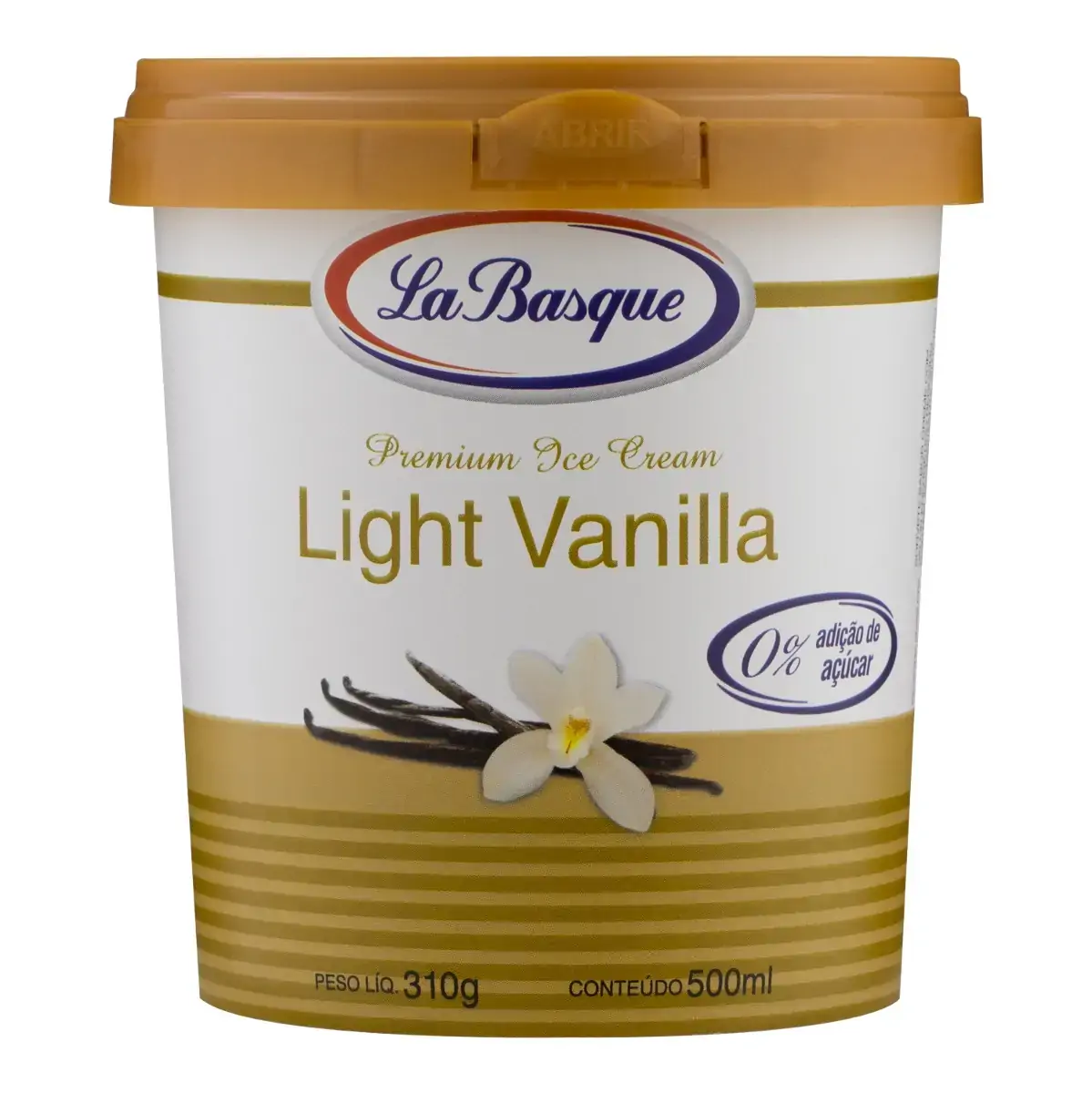 Sorvete Light Vanilla LA BASQUE Pote 500ml