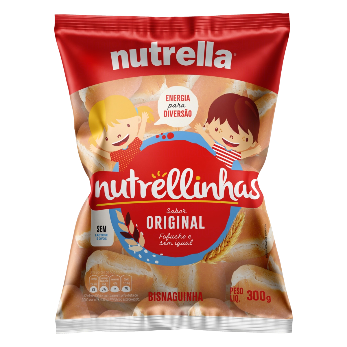 Pão Bisnaguinha Original Zero Lactose Nutrella Nutrellinhas Pacote 300g