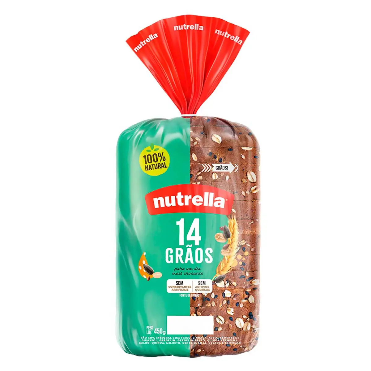 Pão Integral 14 Grãos Nutrella 450g