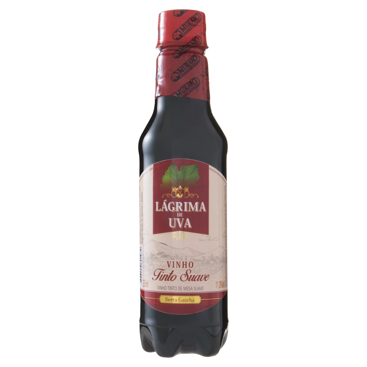 Vinho Brasileiro Tinto Suave Lágrima De Uva Serra Gaúcha Garrafa 335ml