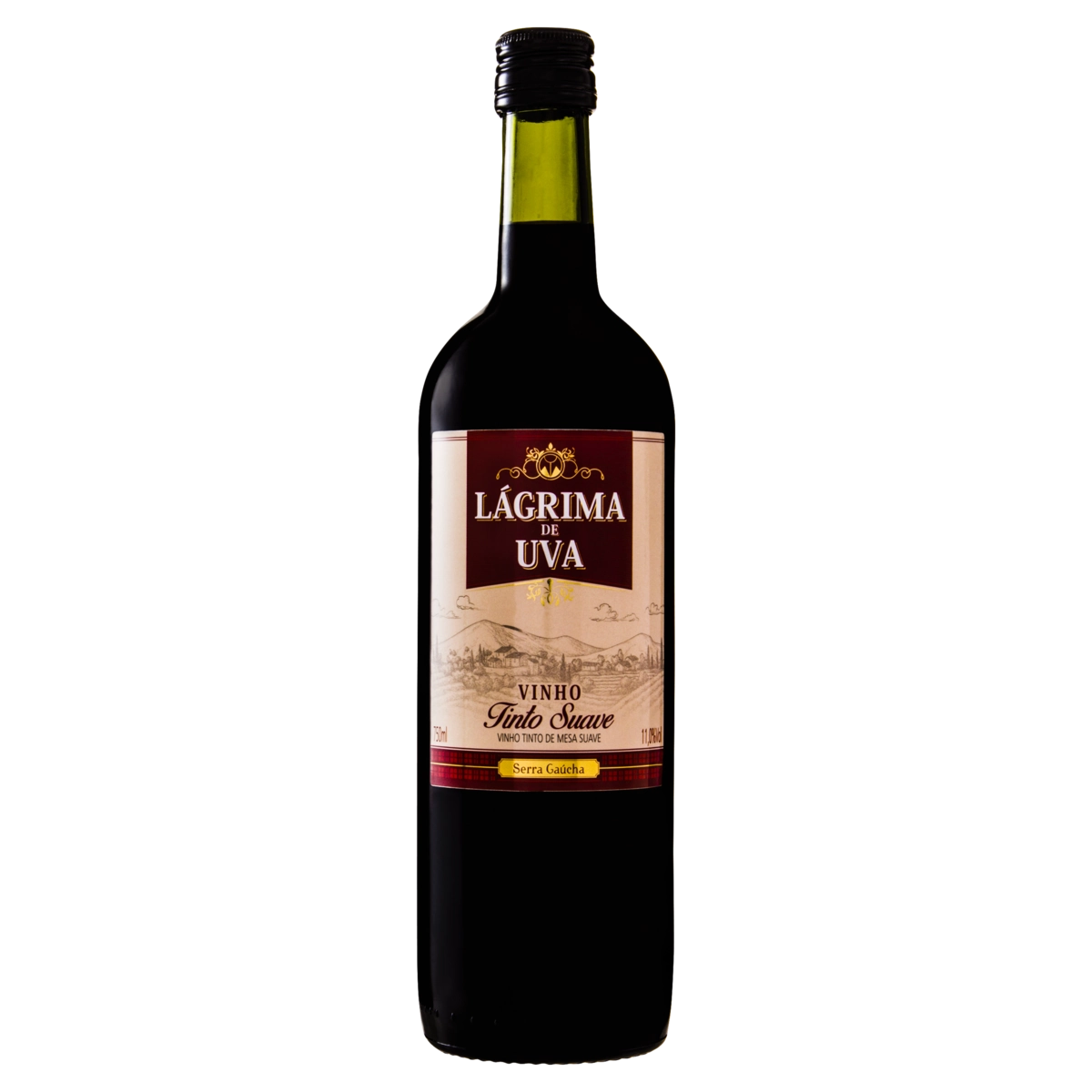 Vinho Brasileiro Tinto Suave Lágrima De Uva Serra Gaúcha Garrafa 750ml
