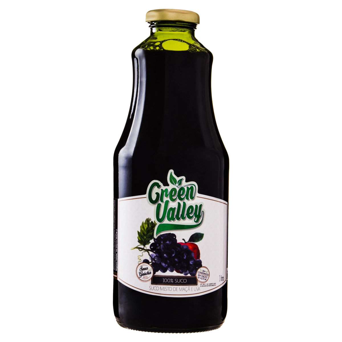 Suco Maçã E Uva Green Valley Garrafa 1l