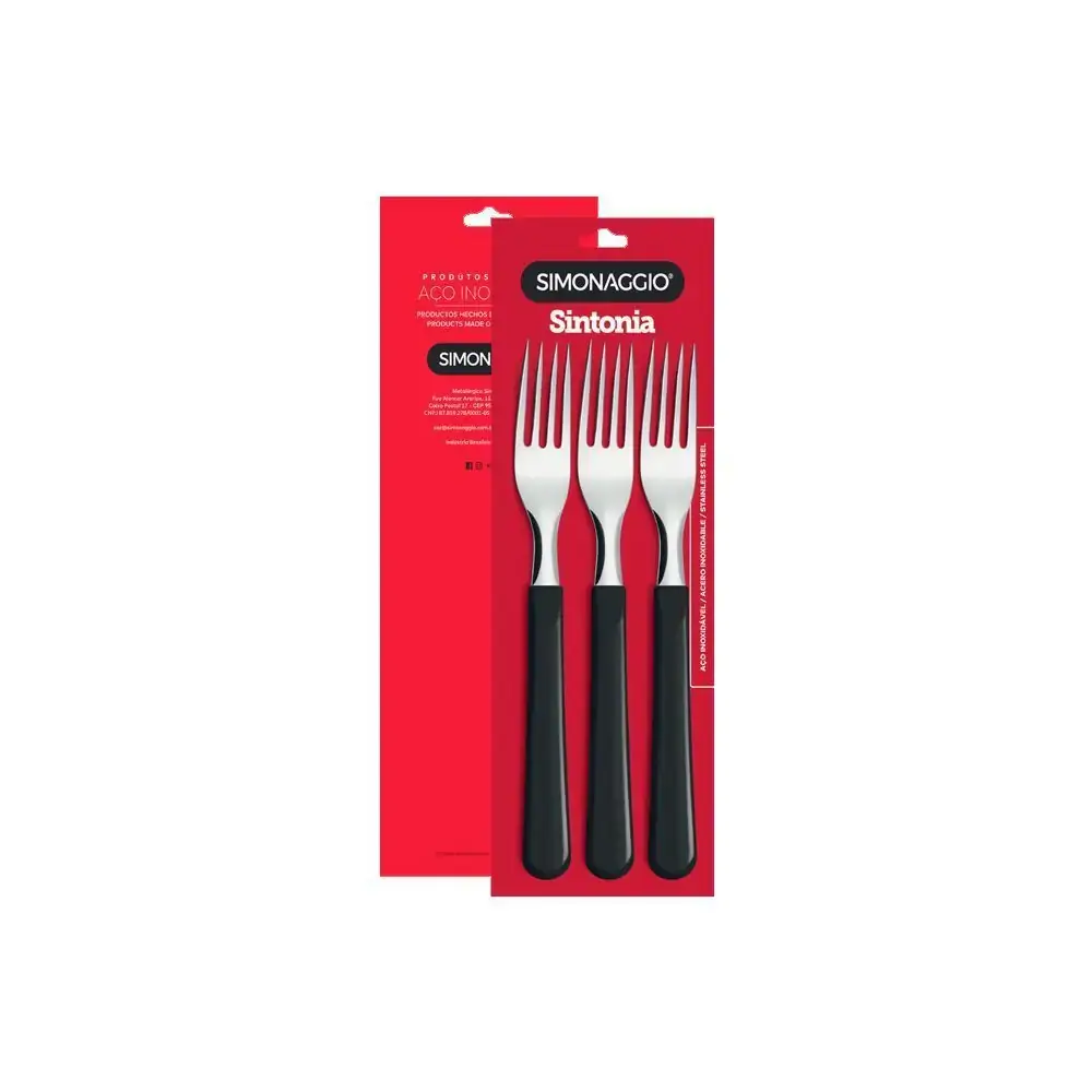 Cj Garfo Mesa Pt C/3pcs Sintonia