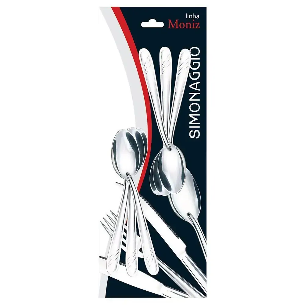 Cj Colher Sobremesa Inox C/6 Ref/19156 Simon