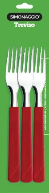 Garfo P/mesa Inox Cabo Vermelho
