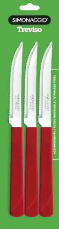 Faca Carne Simonaggio Trev C/3, Vermelho