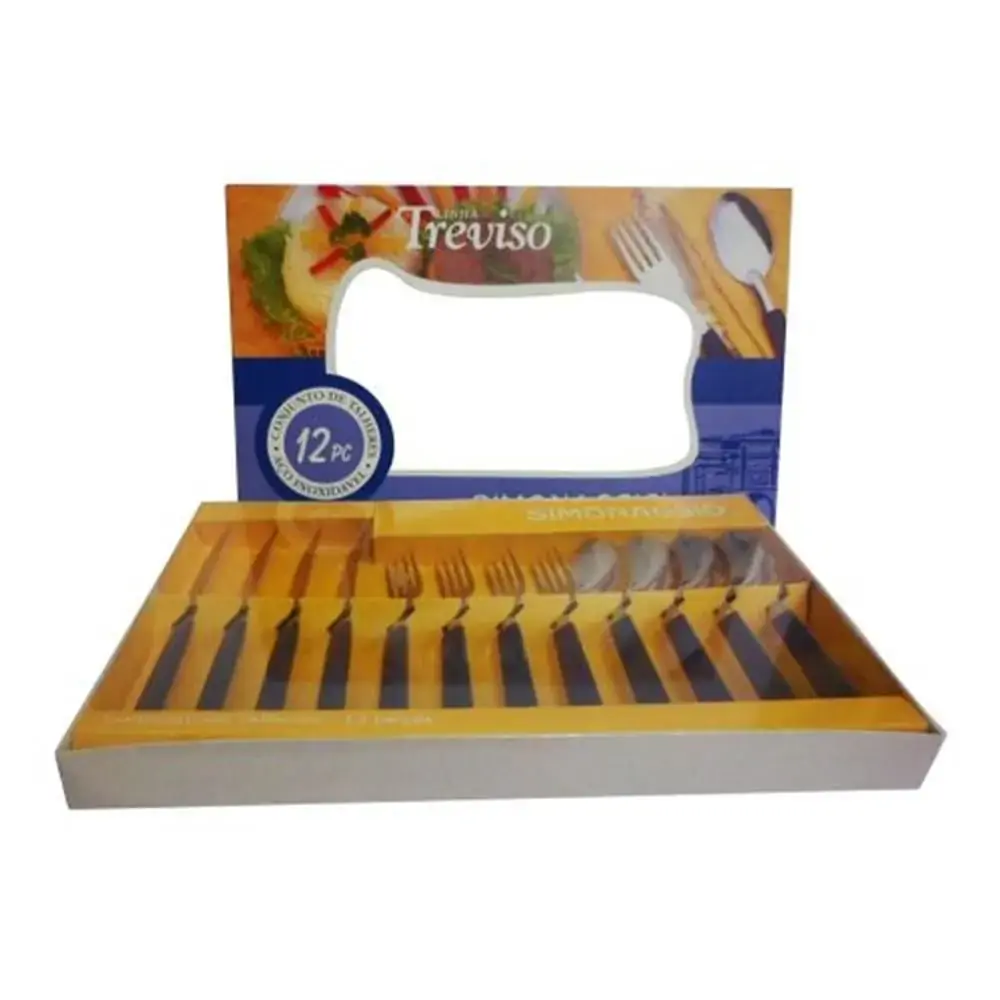 Faqueiro Azul C/12pcs Ref/636 Treviso