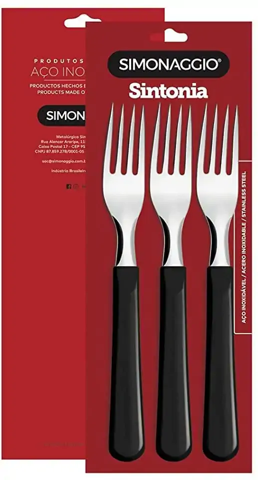 Garfo Simonaggio Sintonia Preto 6pcs