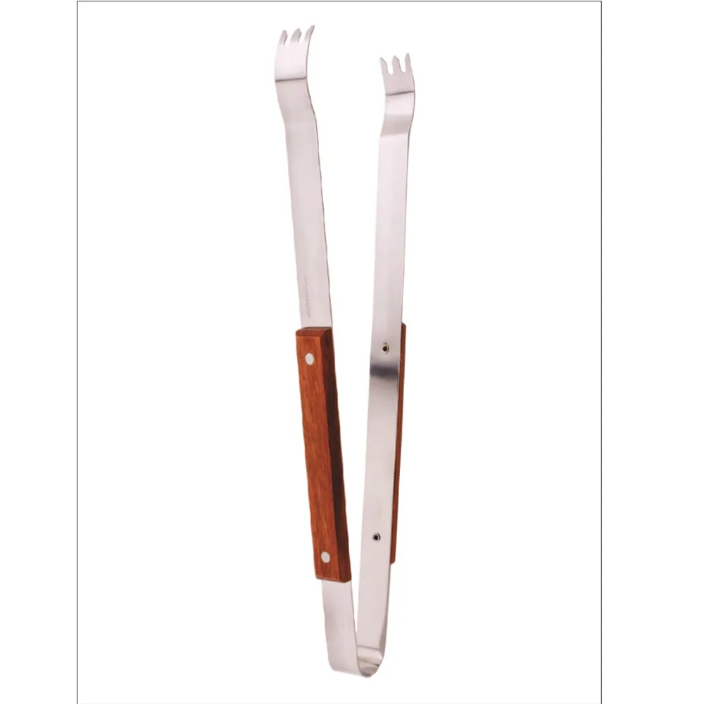 Pegador Churrasco  Inox E Cabo De Madeira