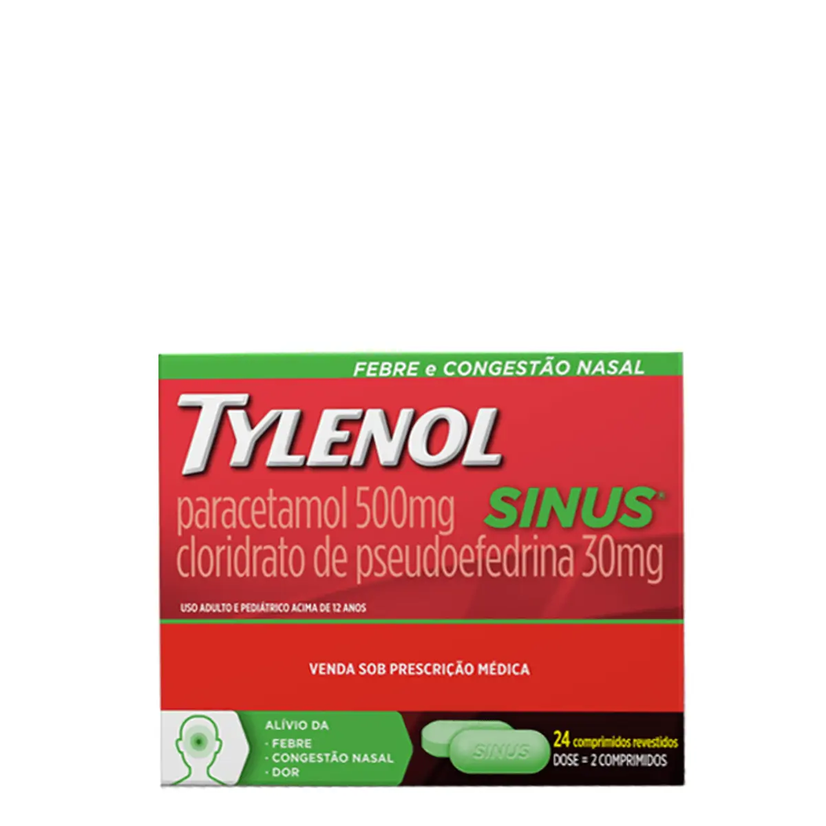 Tylenol Sinus Janssen Caixa 24 Comprimidos Revestidos