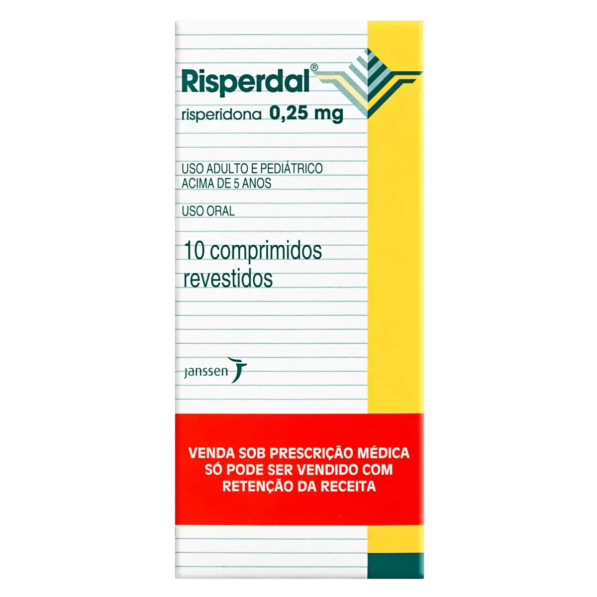 Risperdal 0,25mg Janssen Caixa 10 Comprimidos Revestidos