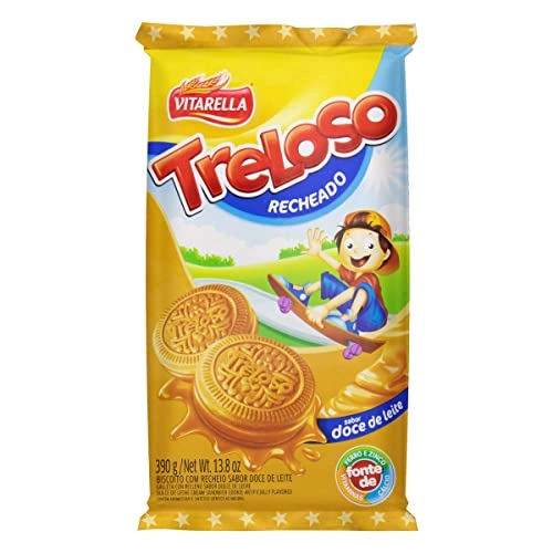 Biscoito Recheio Doce De Leite Vitarella Treloso Pacote 390g