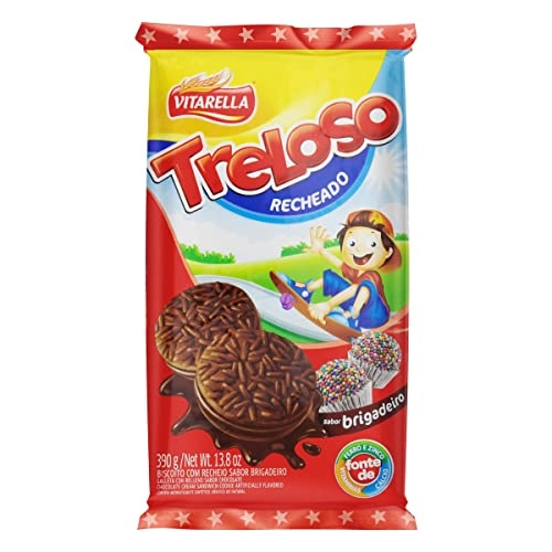 Biscoito Recheio Brigadeiro Vitarella Treloso Pacote 390g