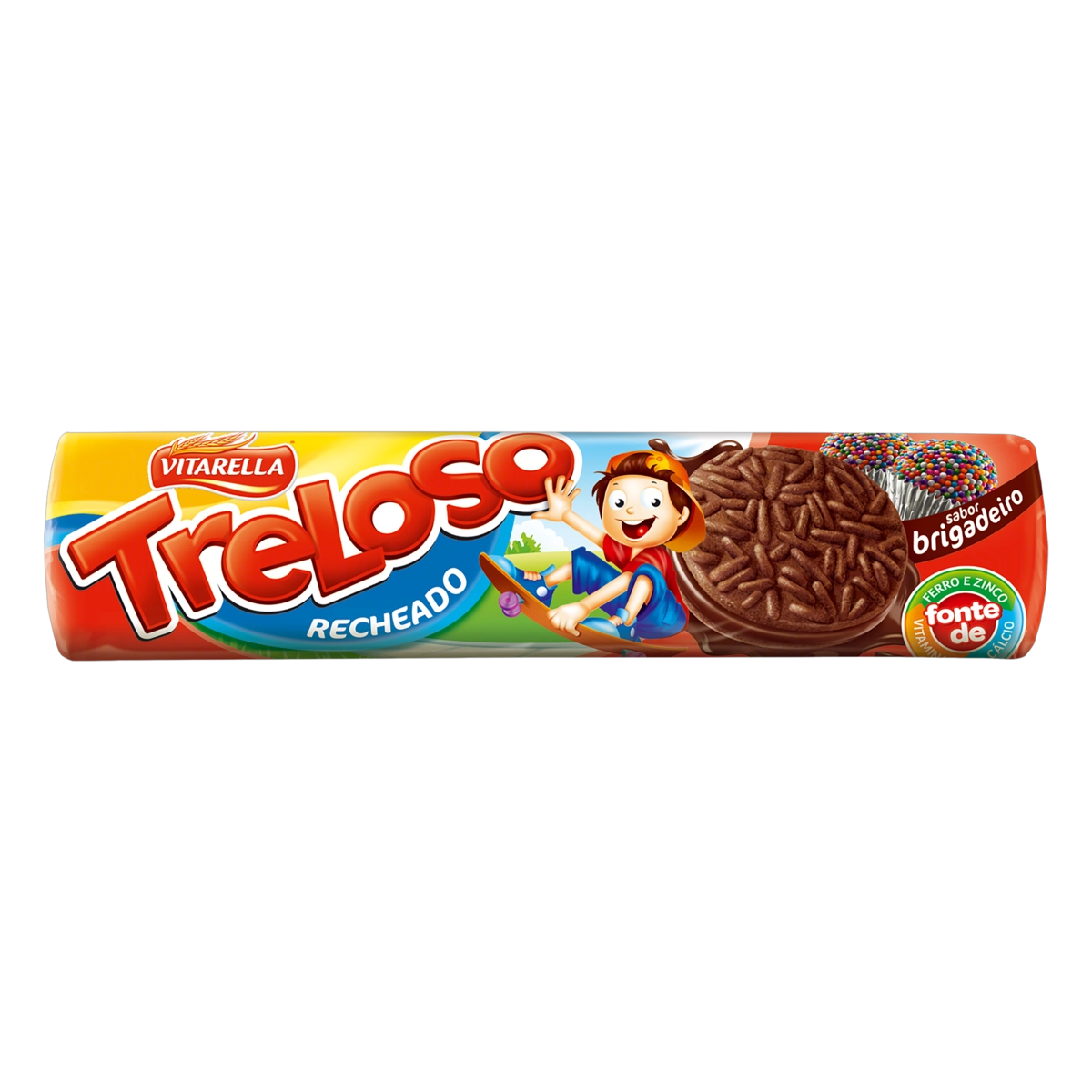 Biscoito Recheio Brigadeiro Vitarella Treloso Pacote 130g