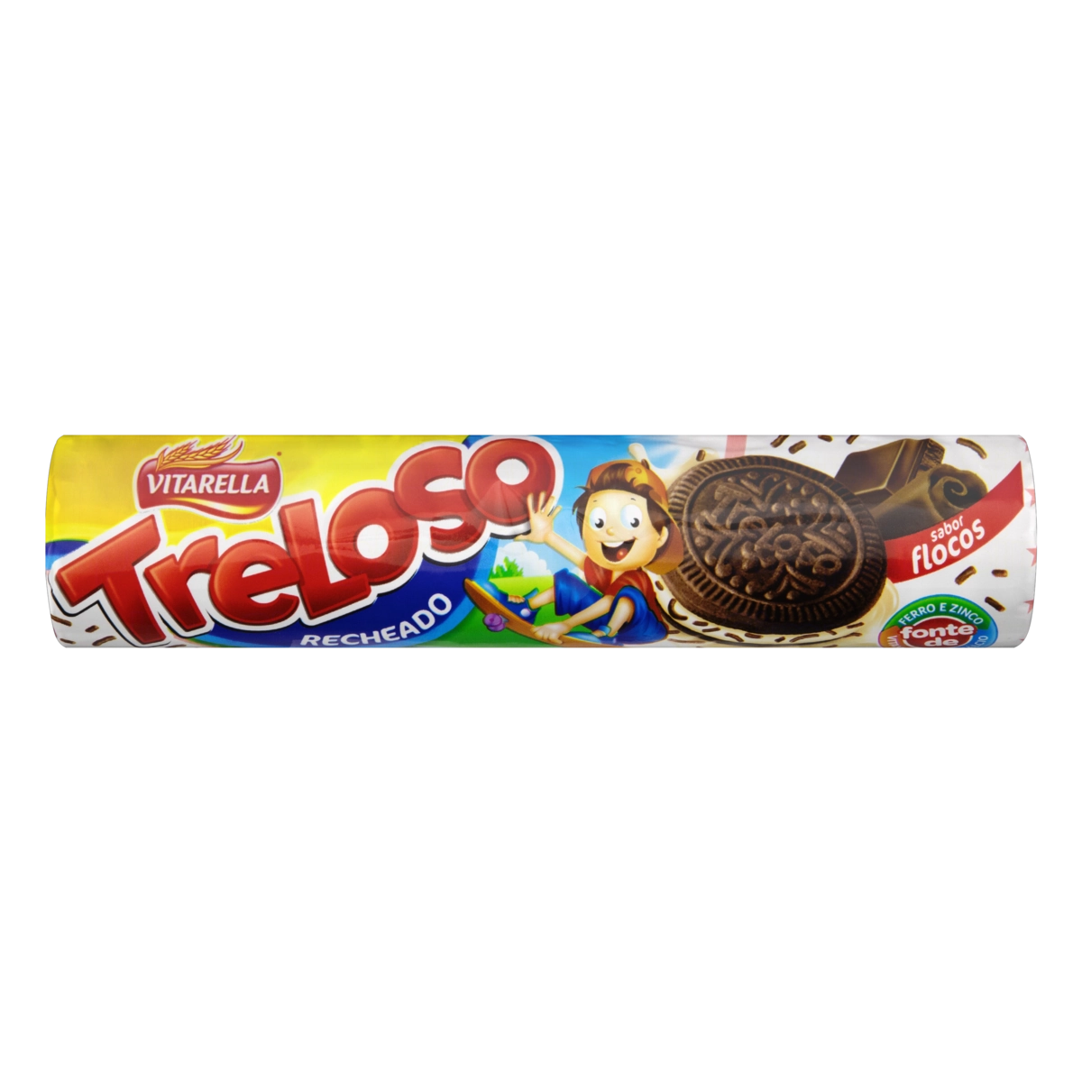 Biscoito Recheio Flocos Vitarella Treloso Pacote 130g