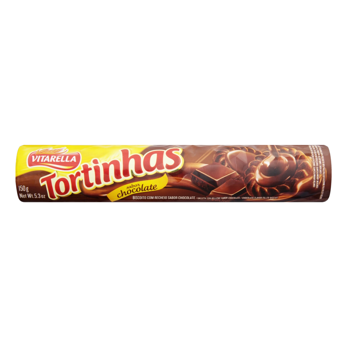 Biscoito Recheio Chocolate Vitarella Tortinhas Pacote 150g