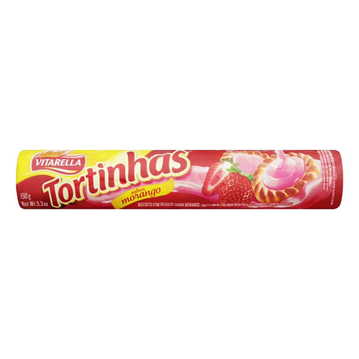Biscoito Recheio Morango Vitarella Tortinhas Pacote 150g