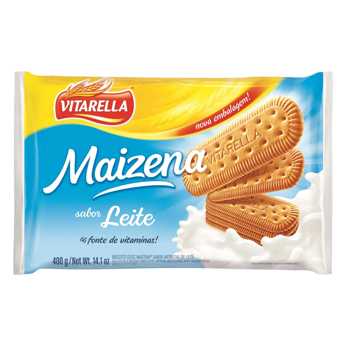 Biscoito Maizena Leite Vitarella Pacote 400g