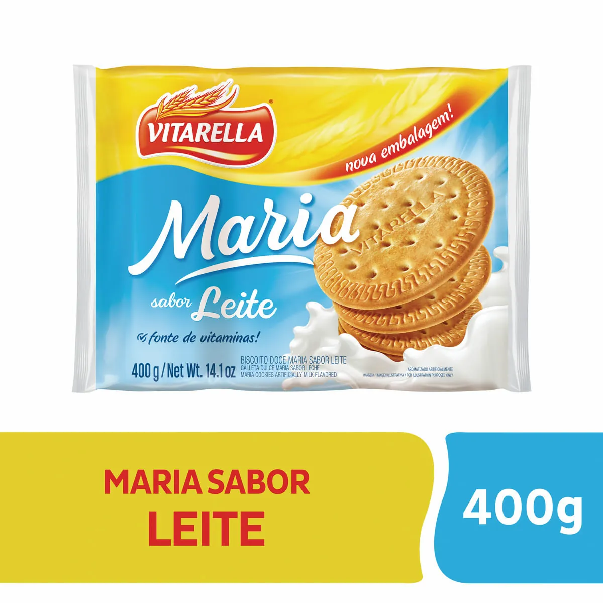 Biscoito Maria Leite Vitarella 400 g