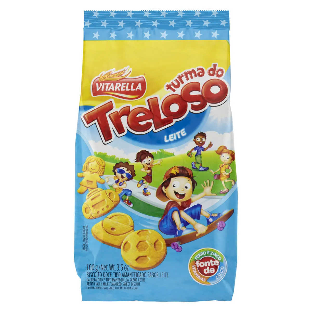 Biscoito Amanteigado Leite Vitarella Turma do Treloso 100 g