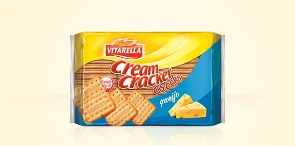 Biscoito Cream Cracker Queijo Vitarella Crocks Pacote 400g