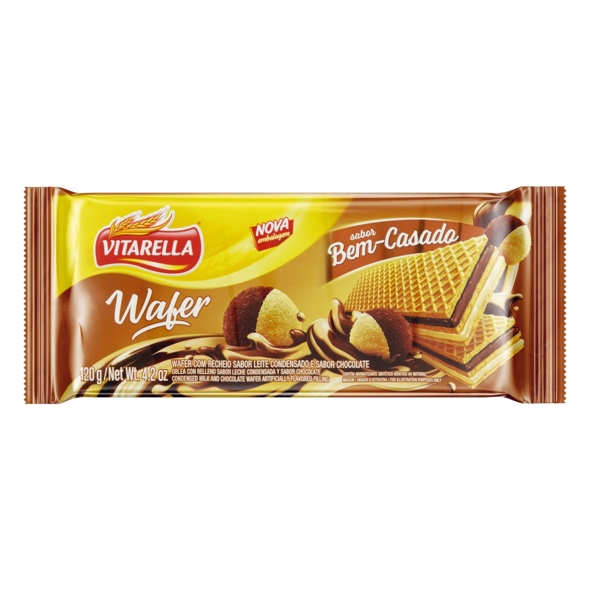 Biscoito Wafer Bem Casado Vitarella Pacote 120g