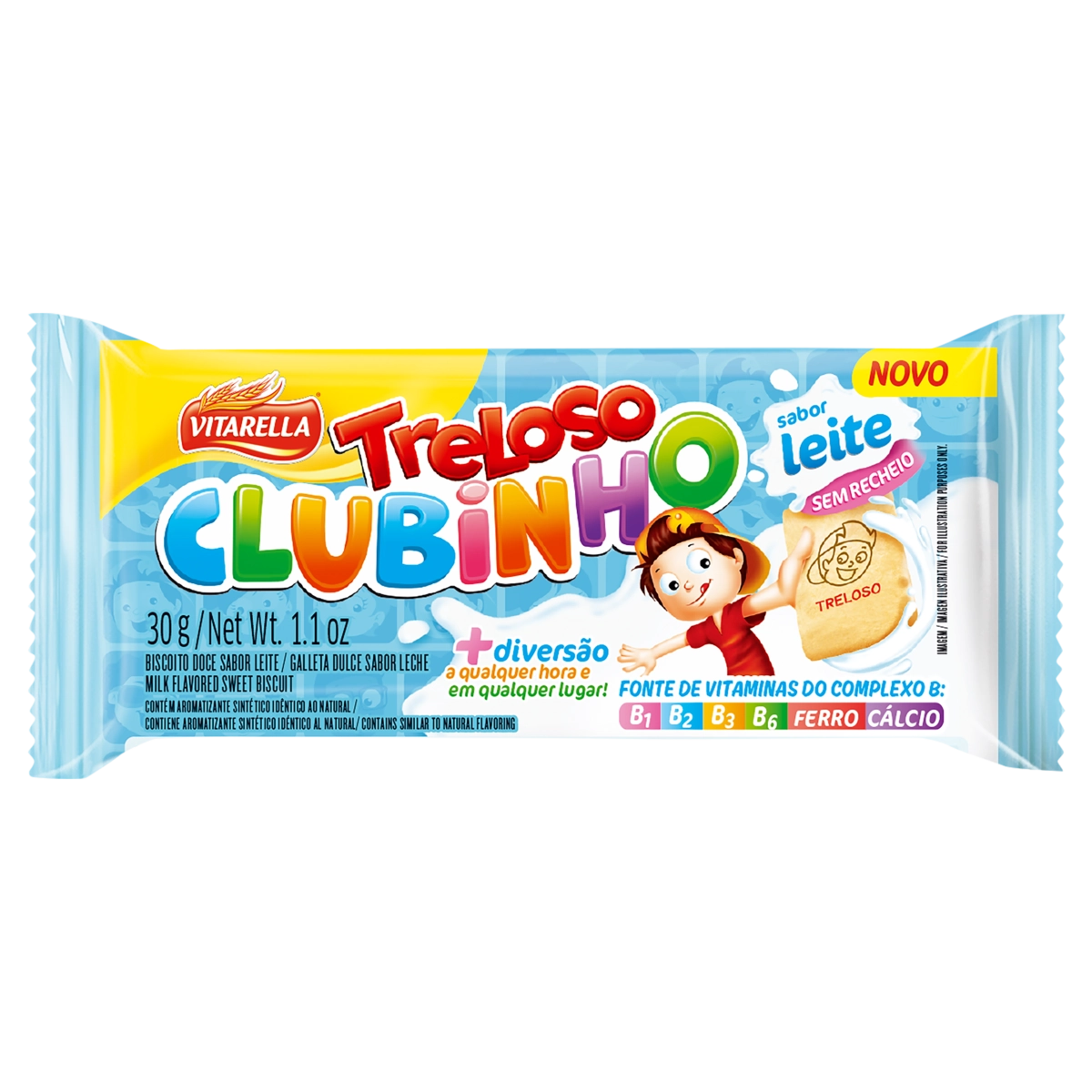 Biscoito Leite Vitarella Treloso Clubinho Pacote 30g