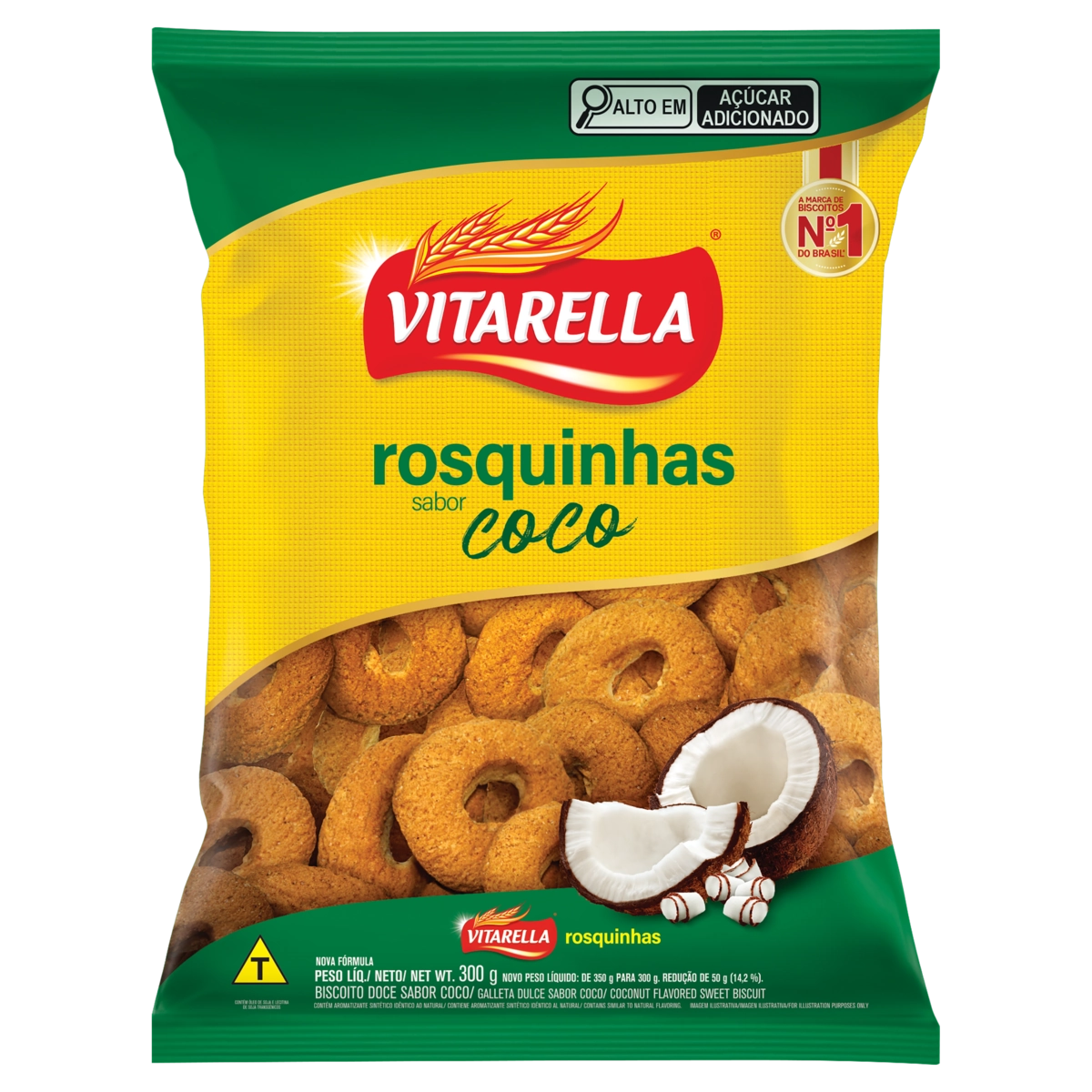 Biscoito Rosquinha Coco Vitarella Pacote 300g