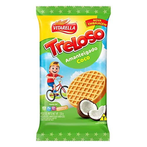 Biscoito Amanteigado Coco Vitarella Treloso Pacote 330g