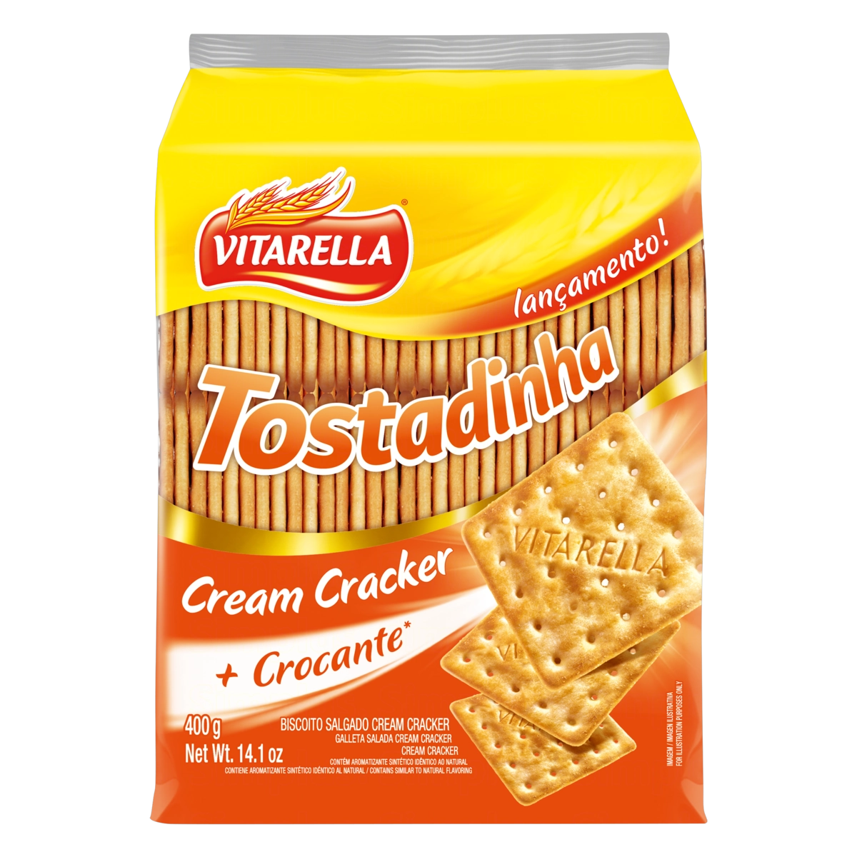 Biscoito Cream Cracker Tostadinha Vitarella Pacote 400g