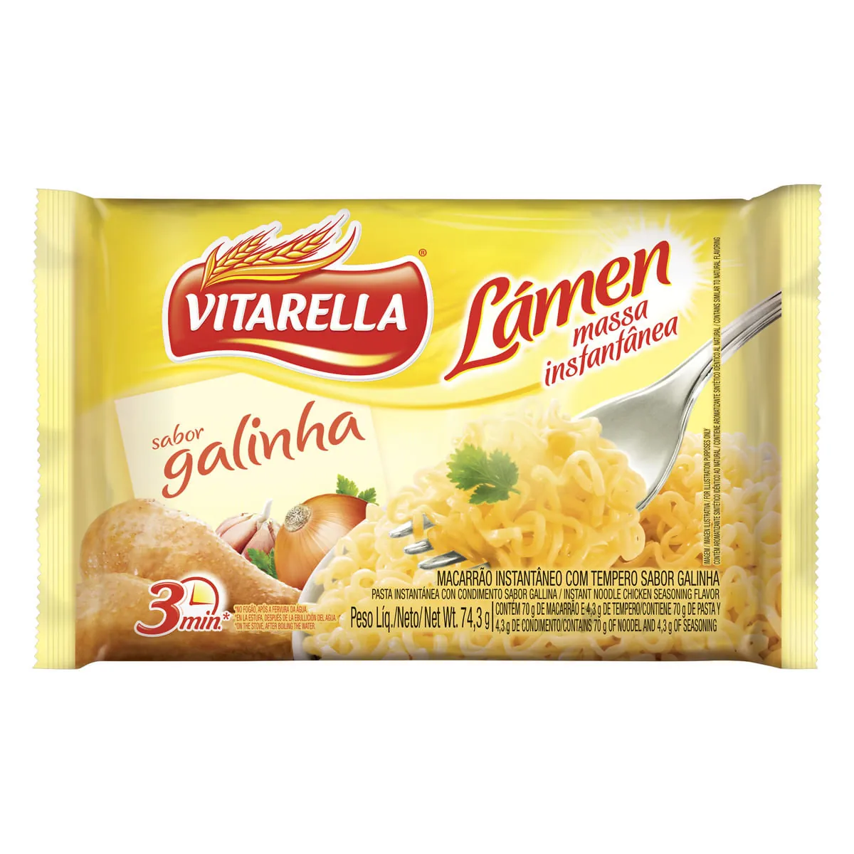 Macarrão Instantâneo Lámen Galinha Vitarella 74,3 g