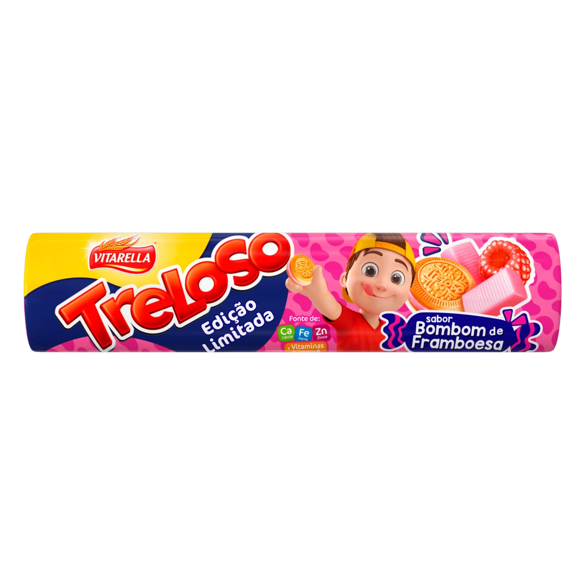 Biscoito Recheio Framboesa Vitarella Treloso Pacote 130g