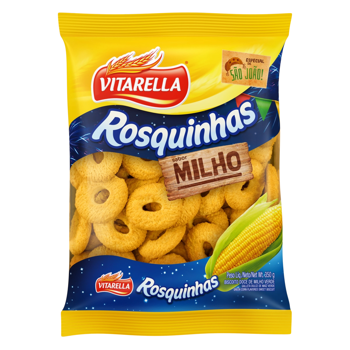 Biscoito Rosquinha Milho Vitarella Pacote 350g Edição Especial São João