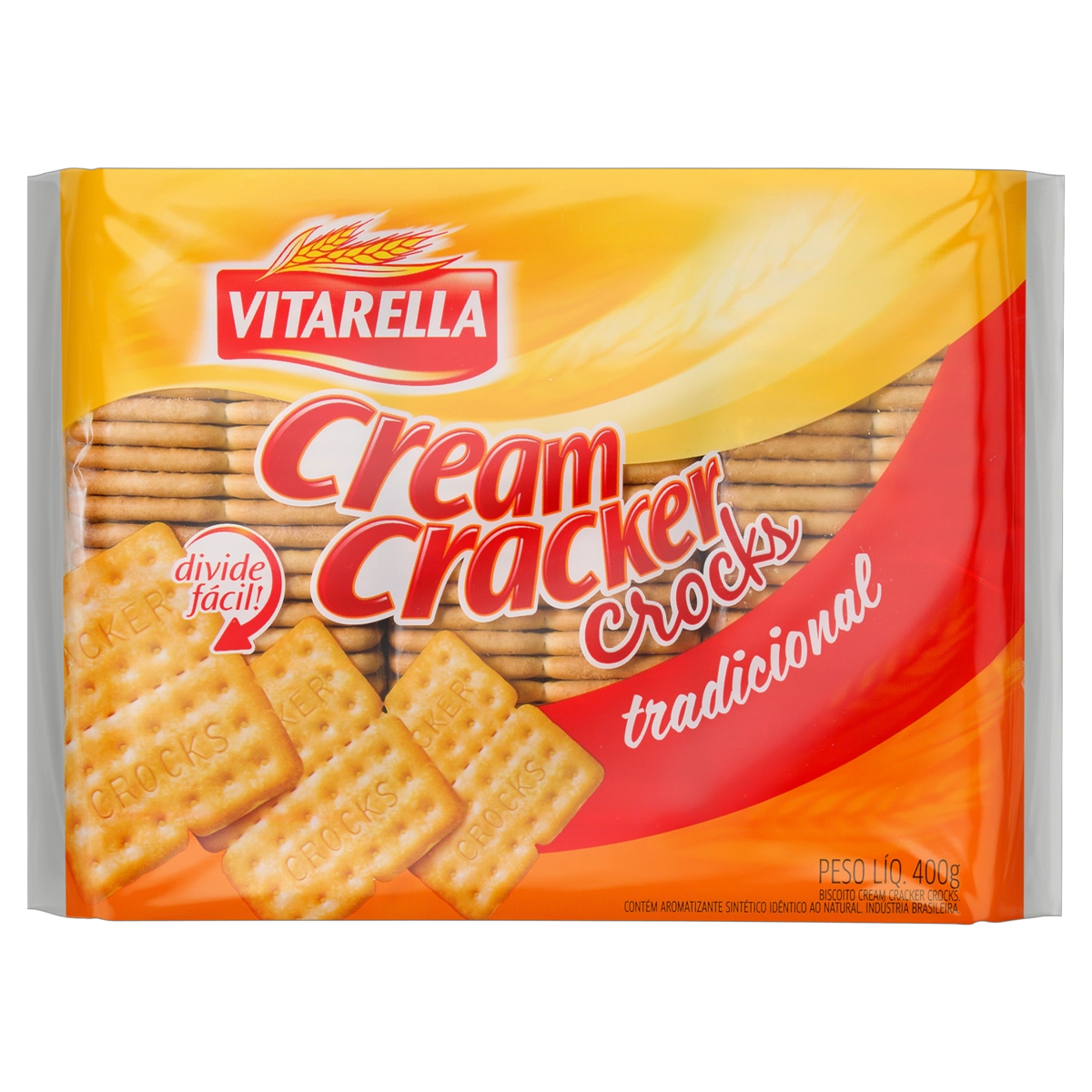 Biscoito Cream Cracker Tradicional Vitarella Crocks Pacote 350g