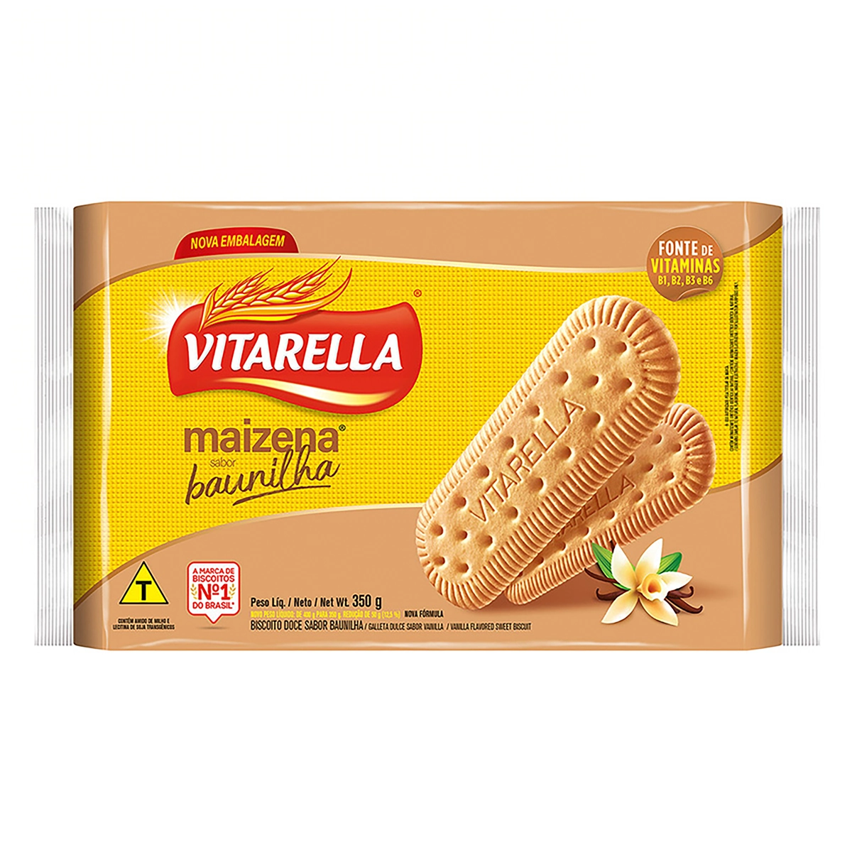 Biscoito Maizena Baunilha Vitarella Pacote 350g