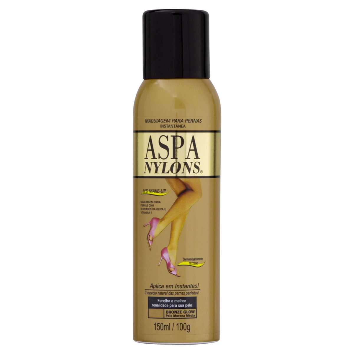 Maquiagem Para Pernas Spray Instantâneo Bronze Glow Aspa Nylons Frasco 150ml
