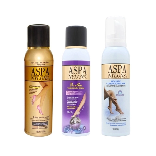 Aspa Nylons Maquiagem Para Pernas Meia Calça Spray Kit Morena Média