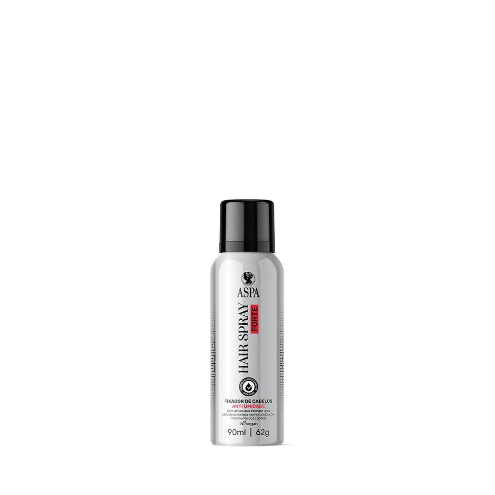 Spray Fixador De Cabelos 90ml Fixacao Forte Anti Umidade Aspa