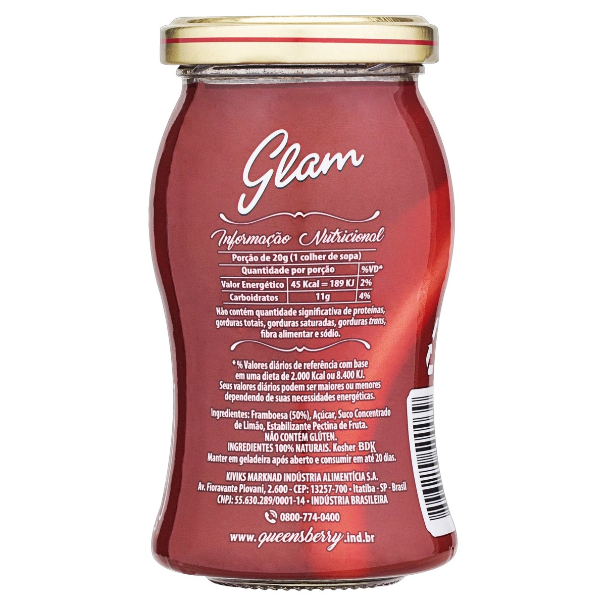 Geleia Cremosa Framboesa Queensberry Glam Vidro 270g